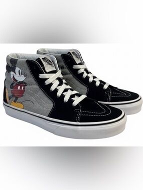 Vans Kids Mickey Mouse Disney Black Gray High-Top Sneakers Size 4